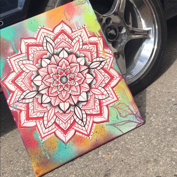 Custom one of a kind oil/spray paint on canvas - Picture 2 of 16